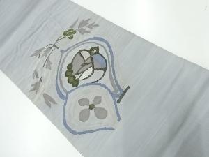 アンティーク　すくい織花器に草花模様織出し袋帯（材料）
